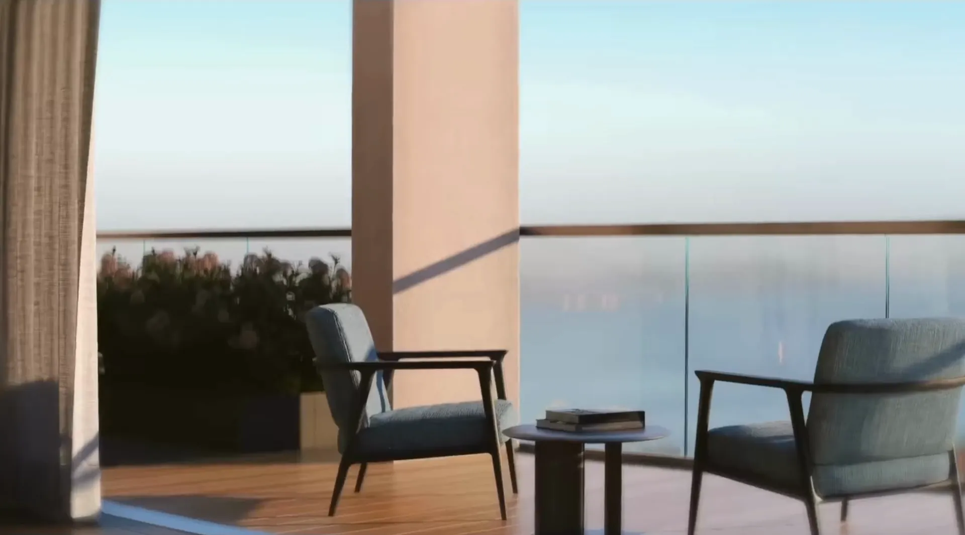 Balcony looking out over the water